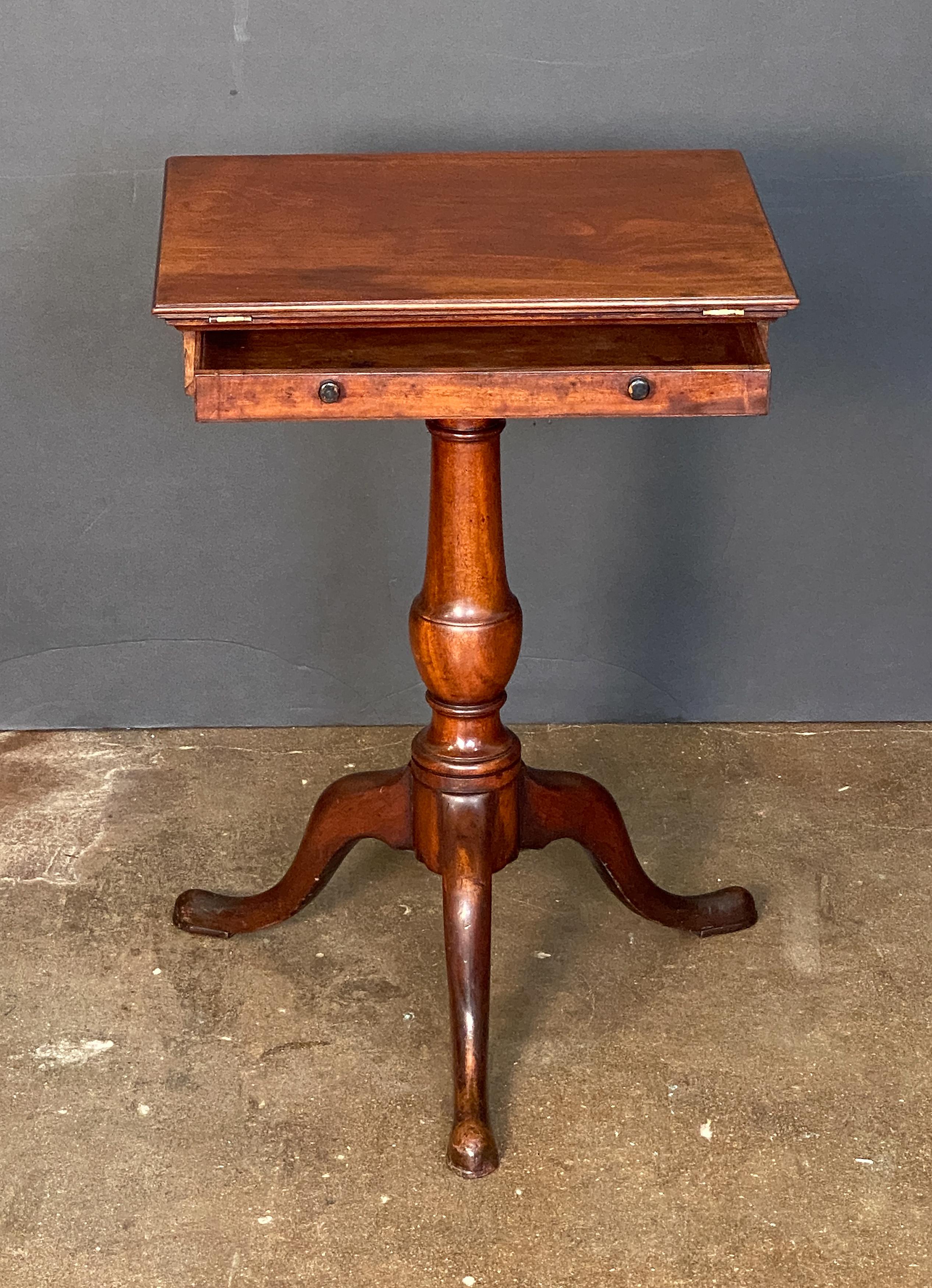 19th Century Regency Writing Table or Side Table of Mahogany on Pedestal Base from England For Sale