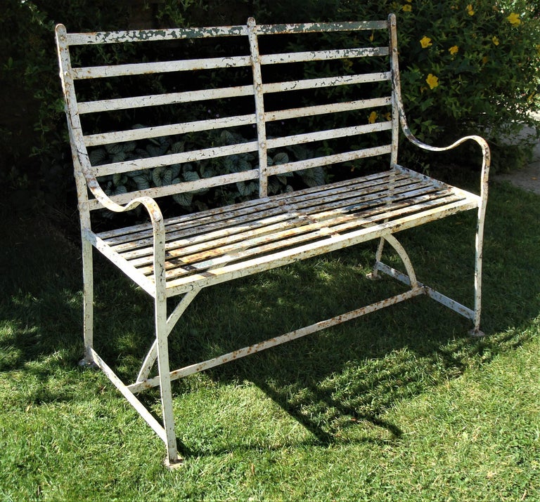 Regency Wrought Iron Garden Seat For Sale at 1stDibs wrought iron