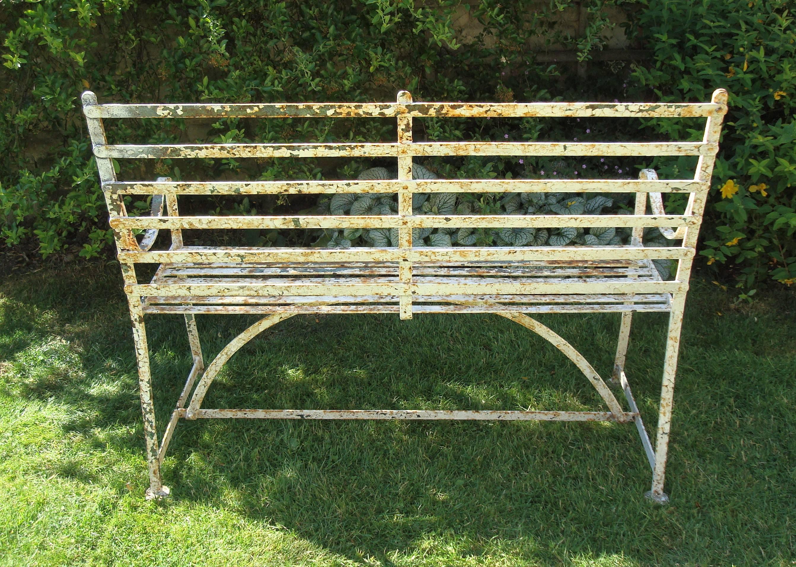 Regency Wrought Iron Garden Seat For Sale 1