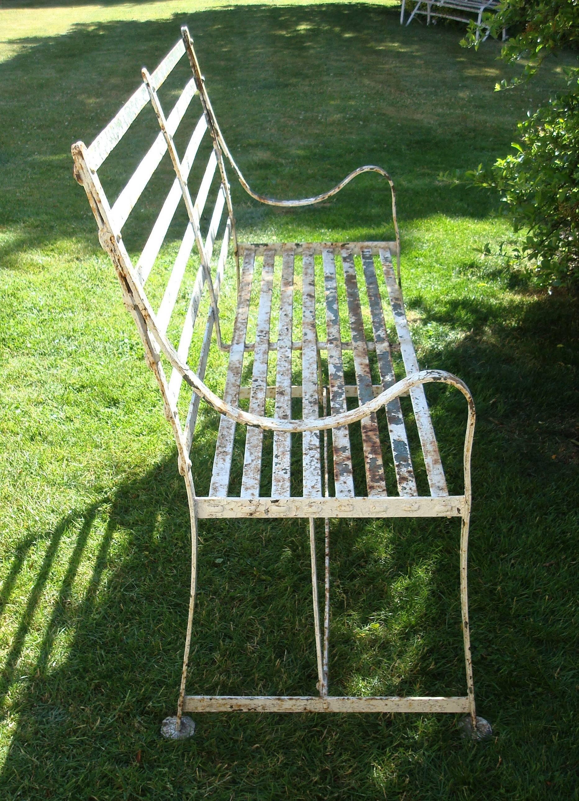 Regency Wrought Iron Garden Seat For Sale 2