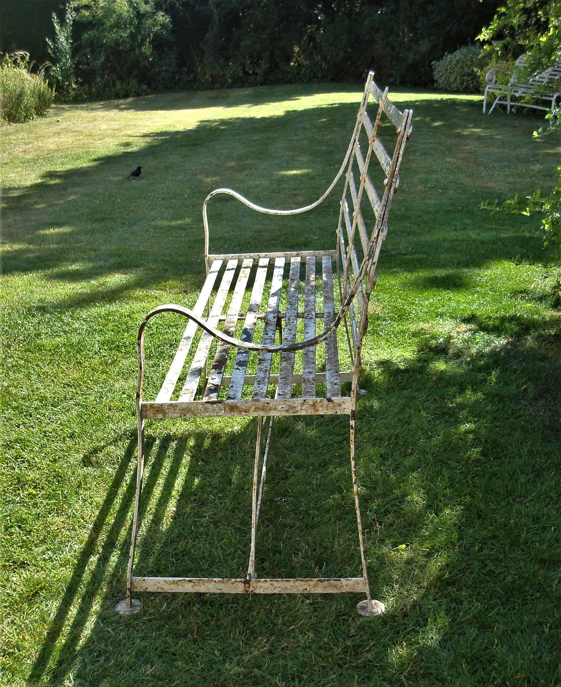 Regency Wrought Iron Garden Seat For Sale 3