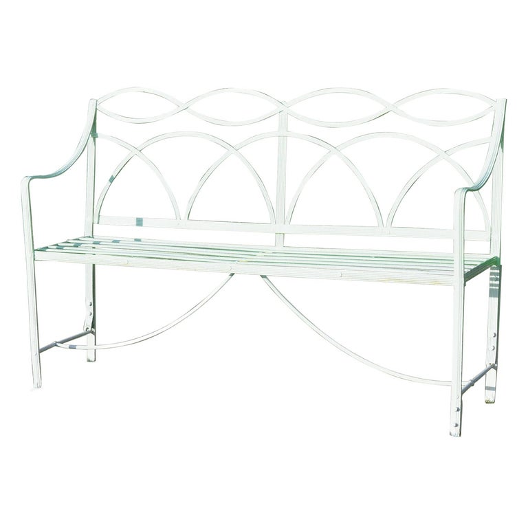 Regency Wrought Iron Garden Seat For Sale at 1stDibs