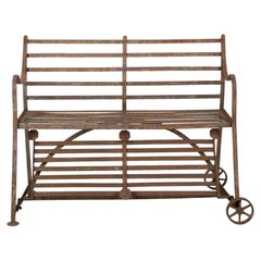 Regency Wrought Iron Strap Work Garden Bench