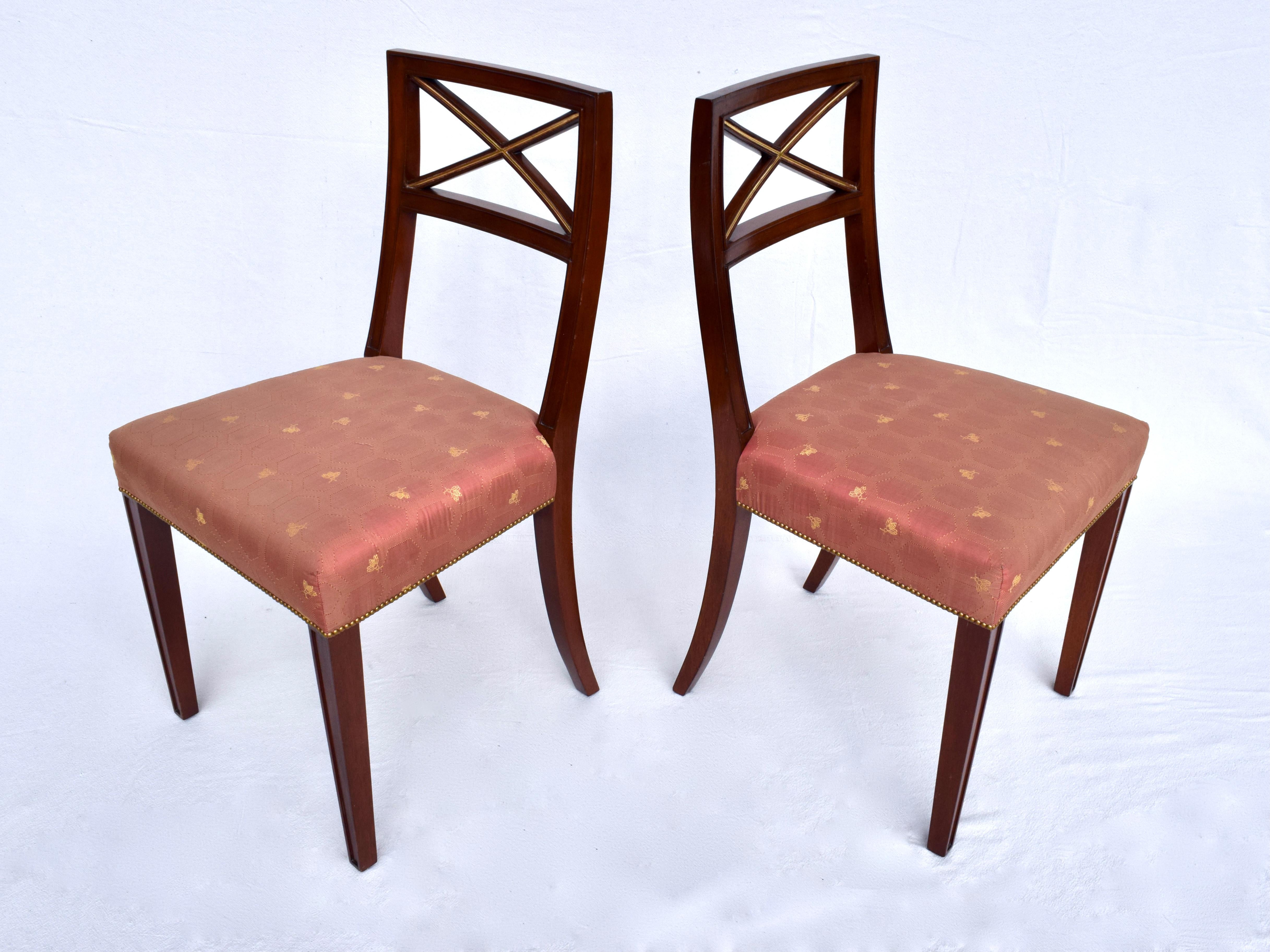 Regency x Back Dining Chairs in the Manner of Thomas Pheasant for Baker For Sale 5