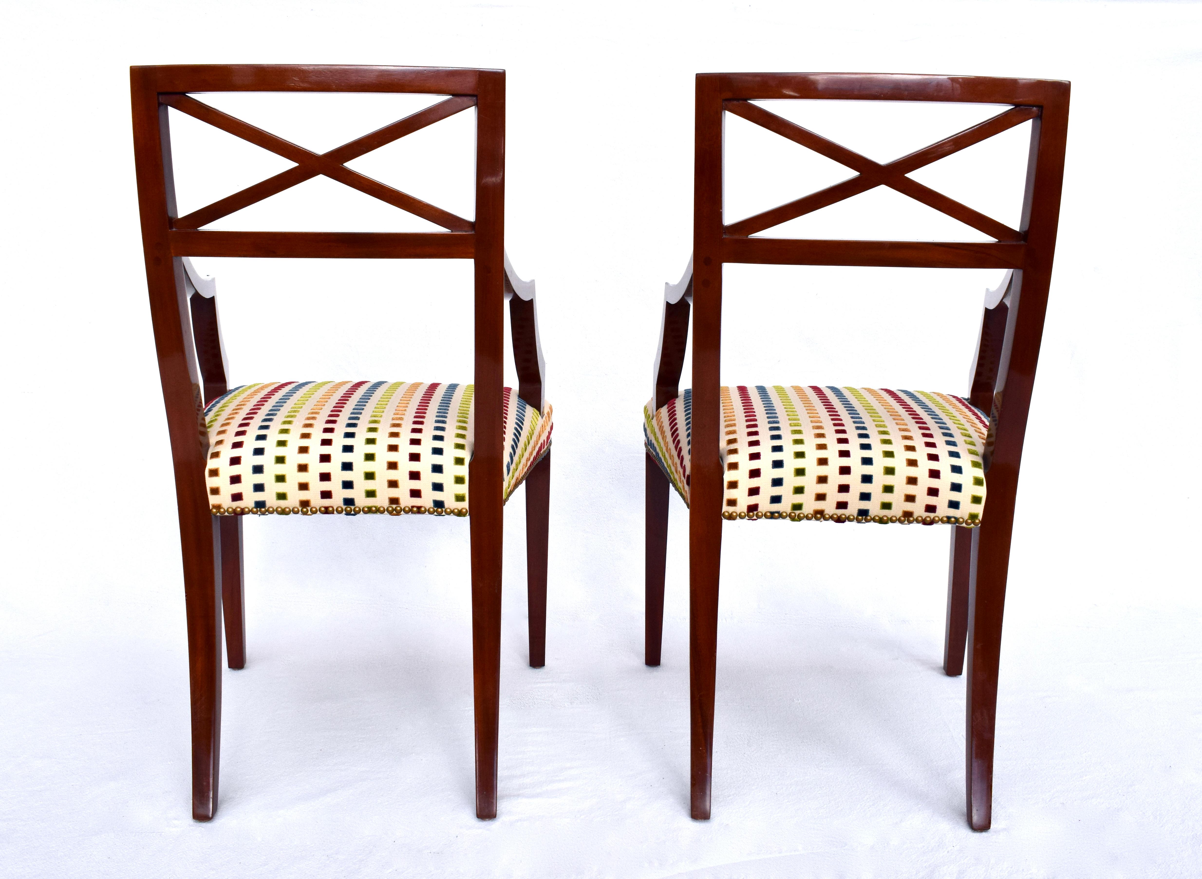 Regency x Back Dining Chairs in the Manner of Thomas Pheasant for Baker For Sale 1