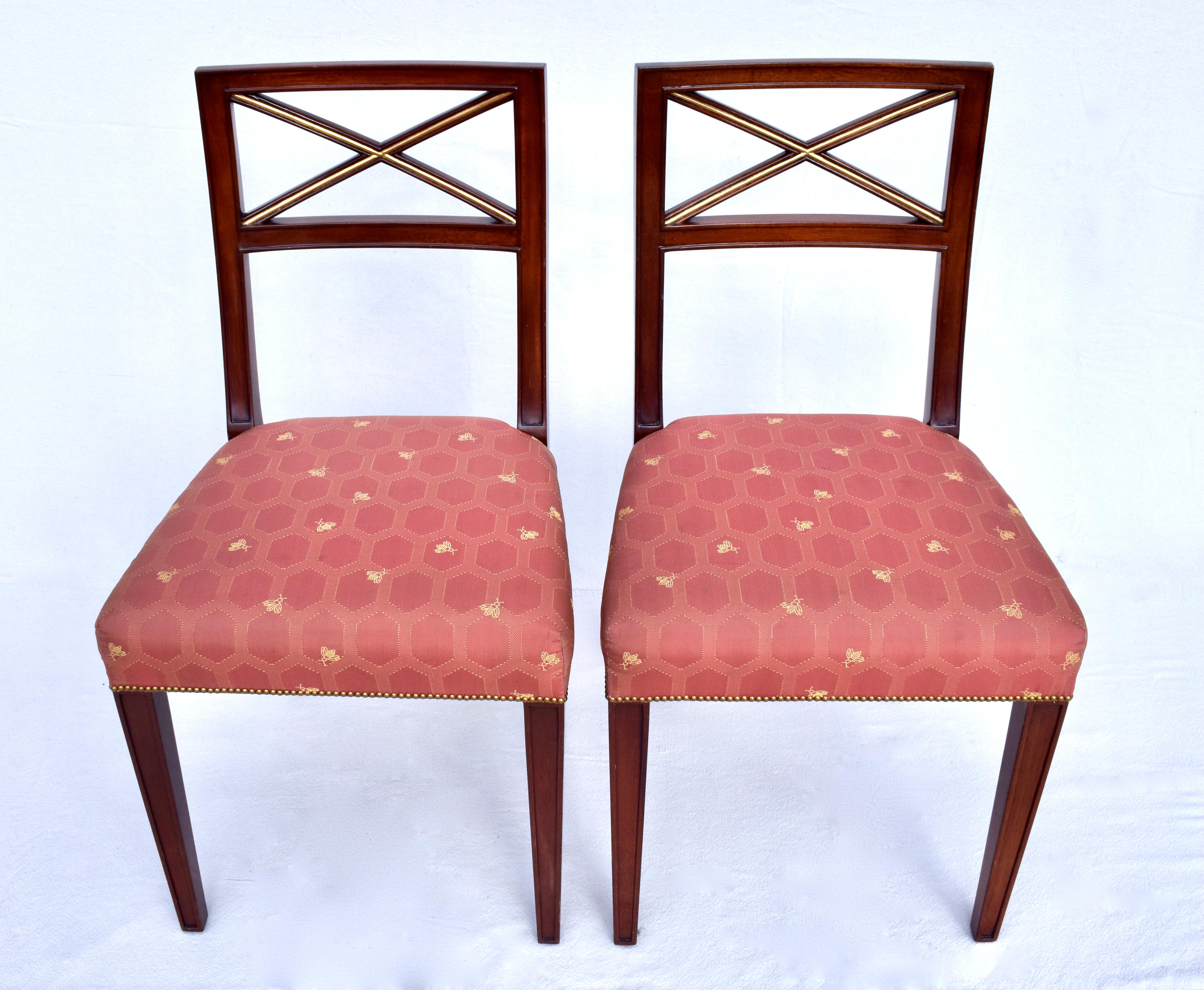 Regency x Back Dining Chairs in the Manner of Thomas Pheasant for Baker For Sale 3