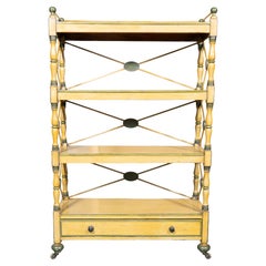 Regency Yellow Painted Etagere