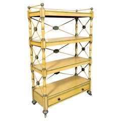 Regency Yellow Painted Etagere