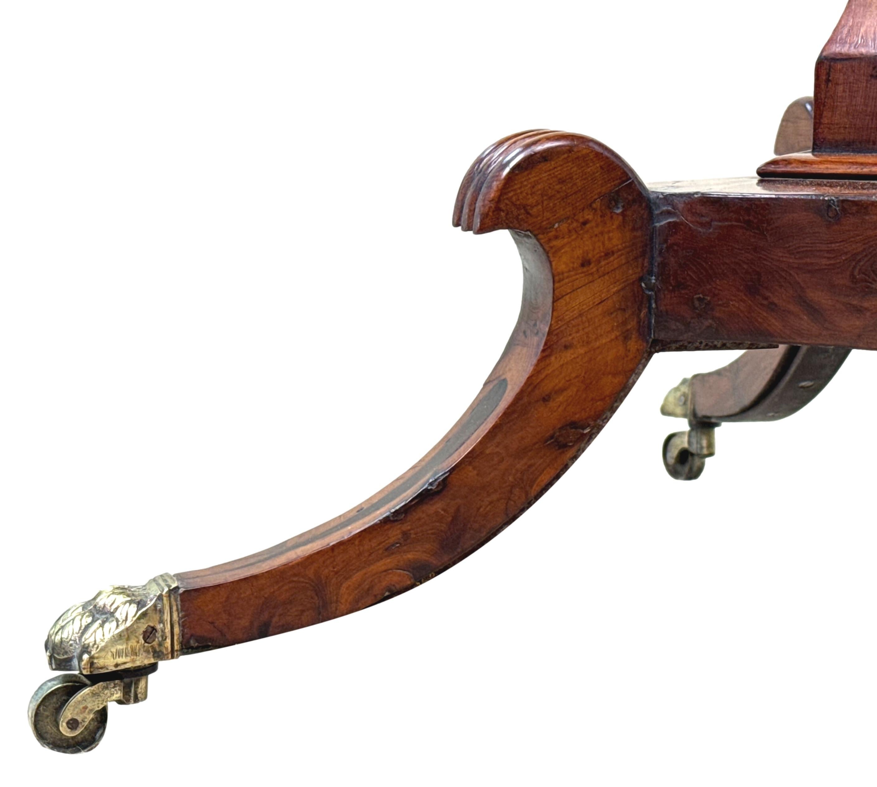 Regency Yew Wood Baby Pembroke Table For Sale 5