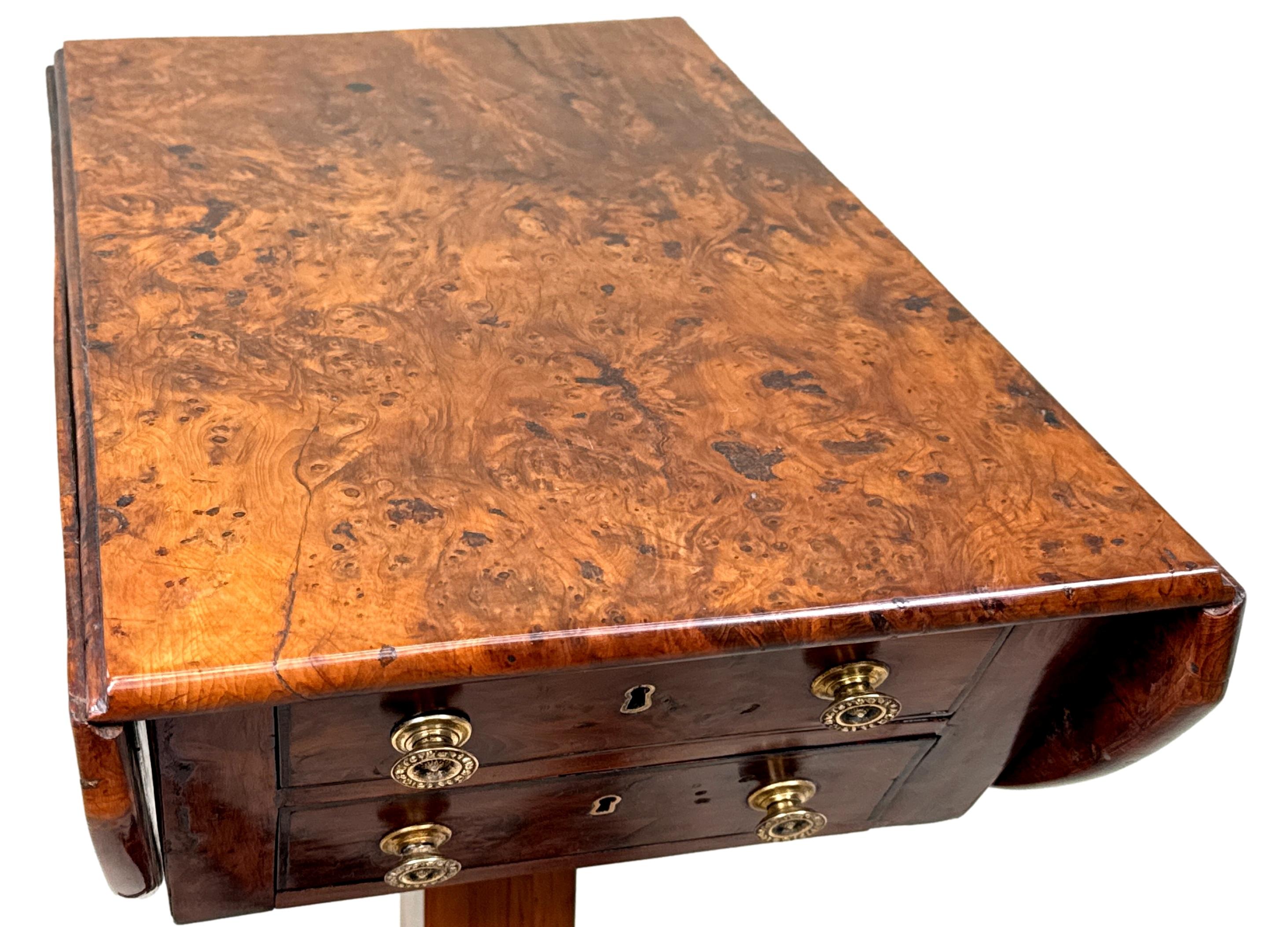 Regency Yew Wood Baby Pembroke Table For Sale 2
