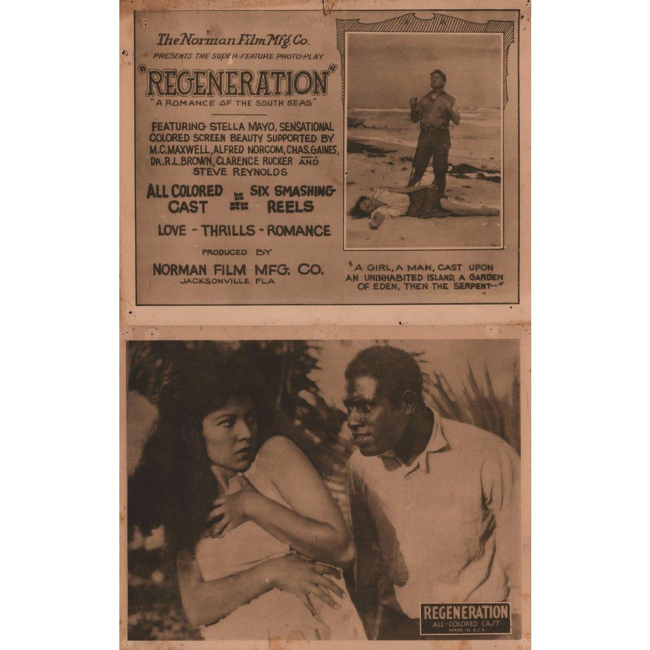 Original 1923 US lobby card set for the film Regeneration directed by Richard E. Norman with Stella Mayo / M.C. Maxwell / Alfred Norcom / Charlie Gaines. Very good-fine condition. Please note: the size is stated in inches and the actual size can