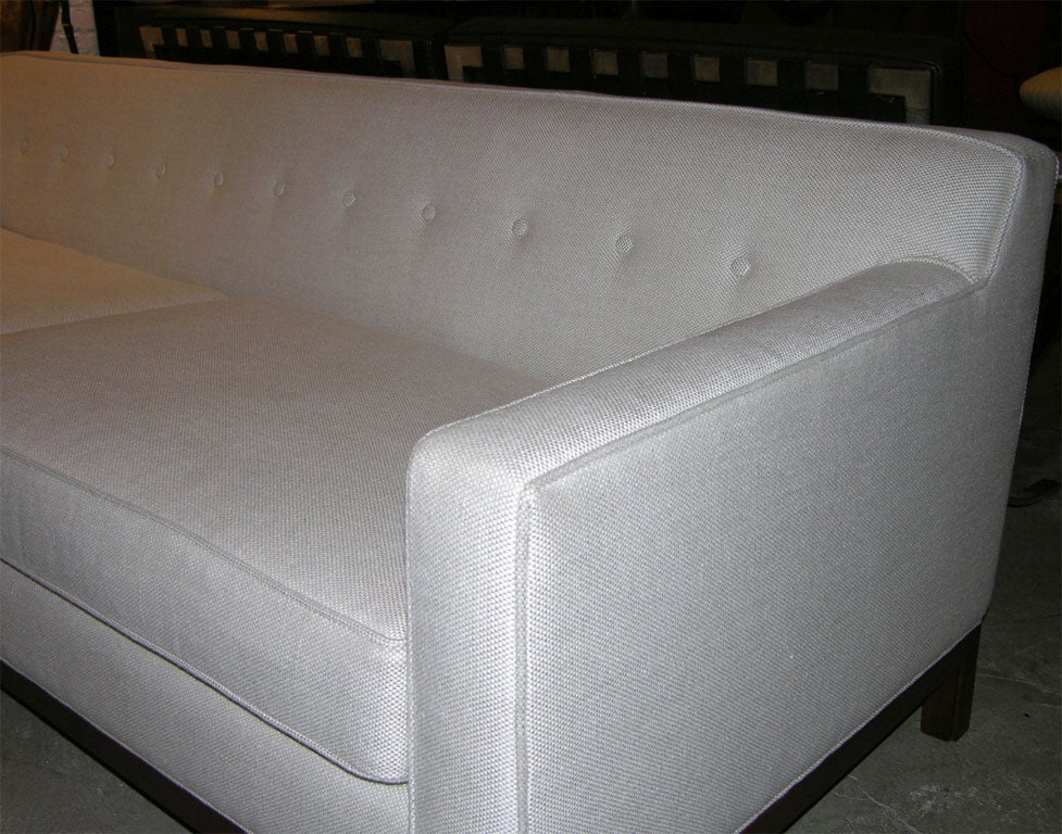 Linen Regeneration Sofa #1 on Walnut Base