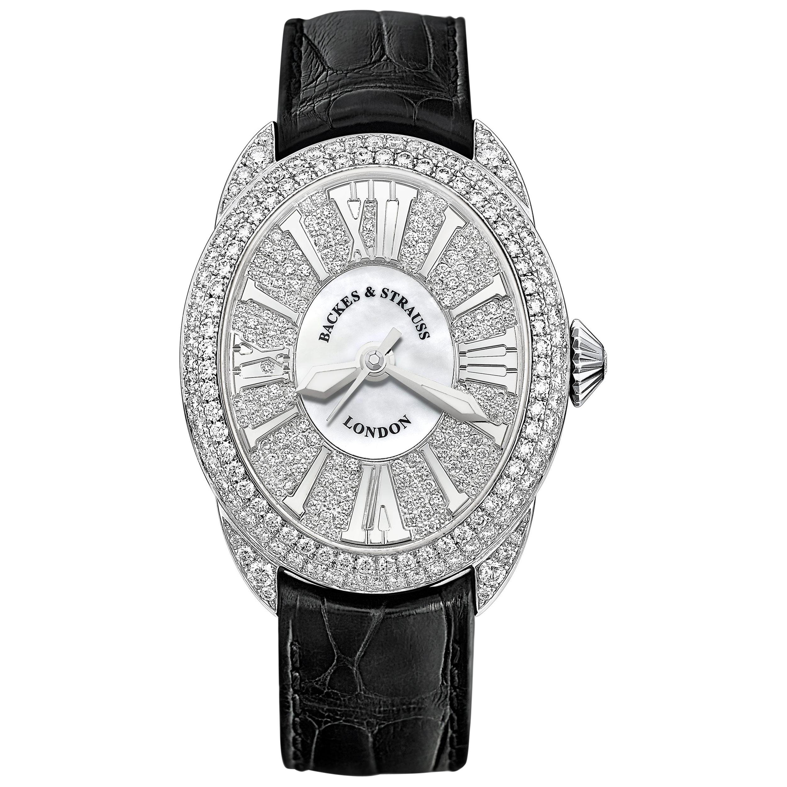 Regent 3643 Luxury Diamond Watch for Women, 18 Karat White Gold For Sale