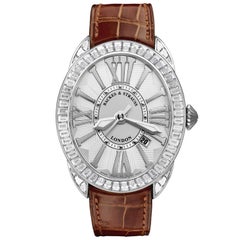 Regent Baguette 4047 Luxury Diamond Watch for Men, 18 Karat White Gold