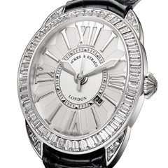 Regent Baguette 4047 Luxury Diamond Watch for Men, 18 Karat White Gold