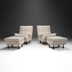 "Regent" Lounge Chairs with Footstools by Marco Zanuso for Arflex, Italy 1960s