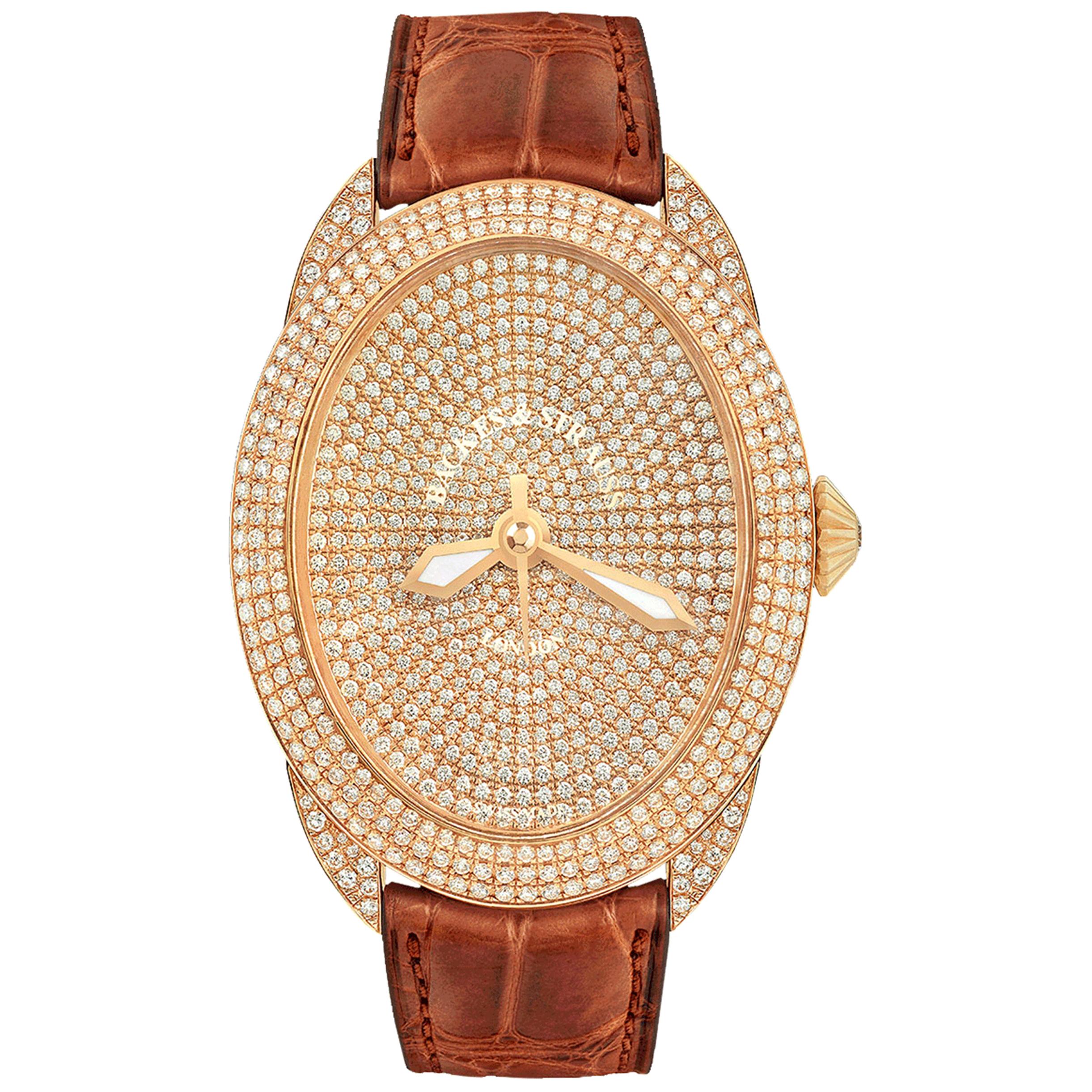 Regent Monarch 4047 Luxury Diamond Watch for Women, Rose Gold For Sale