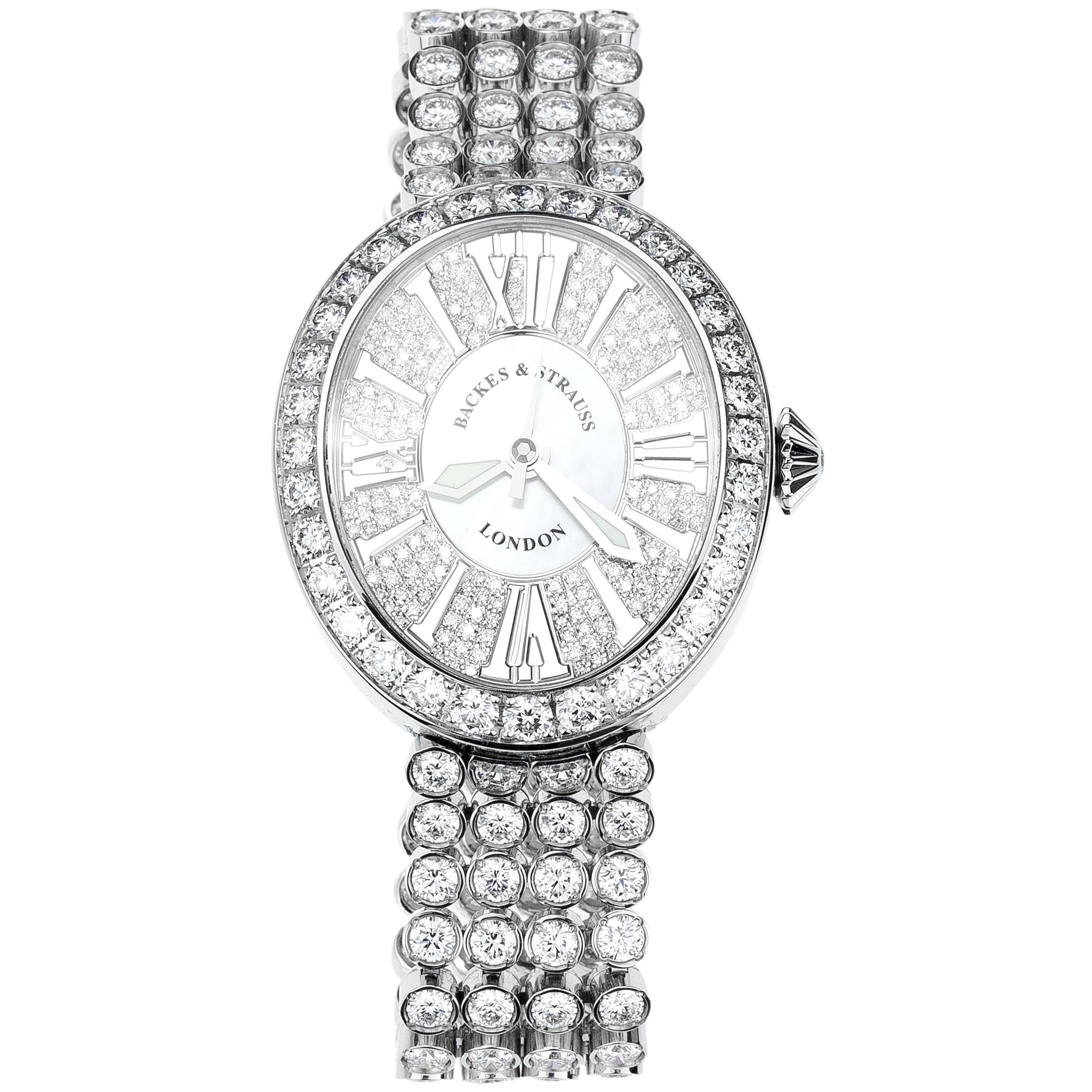 Regent Princess 3238 Luxury Diamond Watch for Women, White Gold For Sale