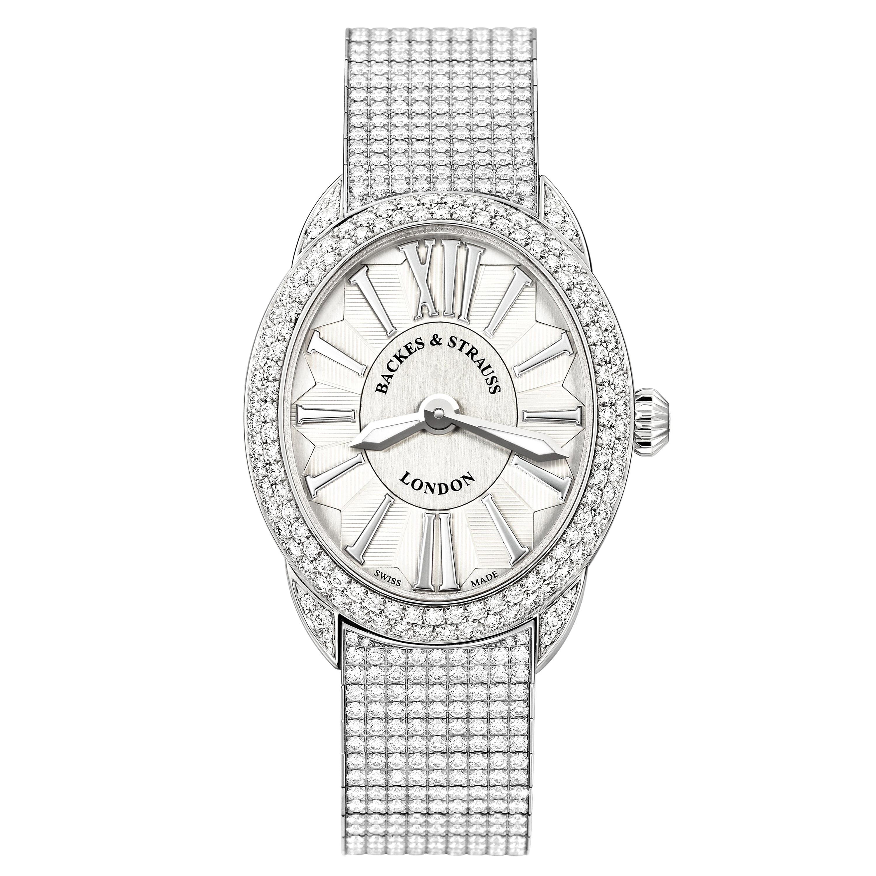 Regent Renaissance Ballerina 2833 Luxury Diamond Watch for Women, White Gold For Sale