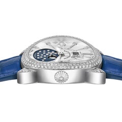 Regent Steel 1609 AD Moon Phase 4047 Luxury Diamond Watch for Men's White Gold