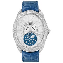 Regent Steel 1609 AD Moon Phase 4047 Luxury Diamond Watch for Men's White Gold