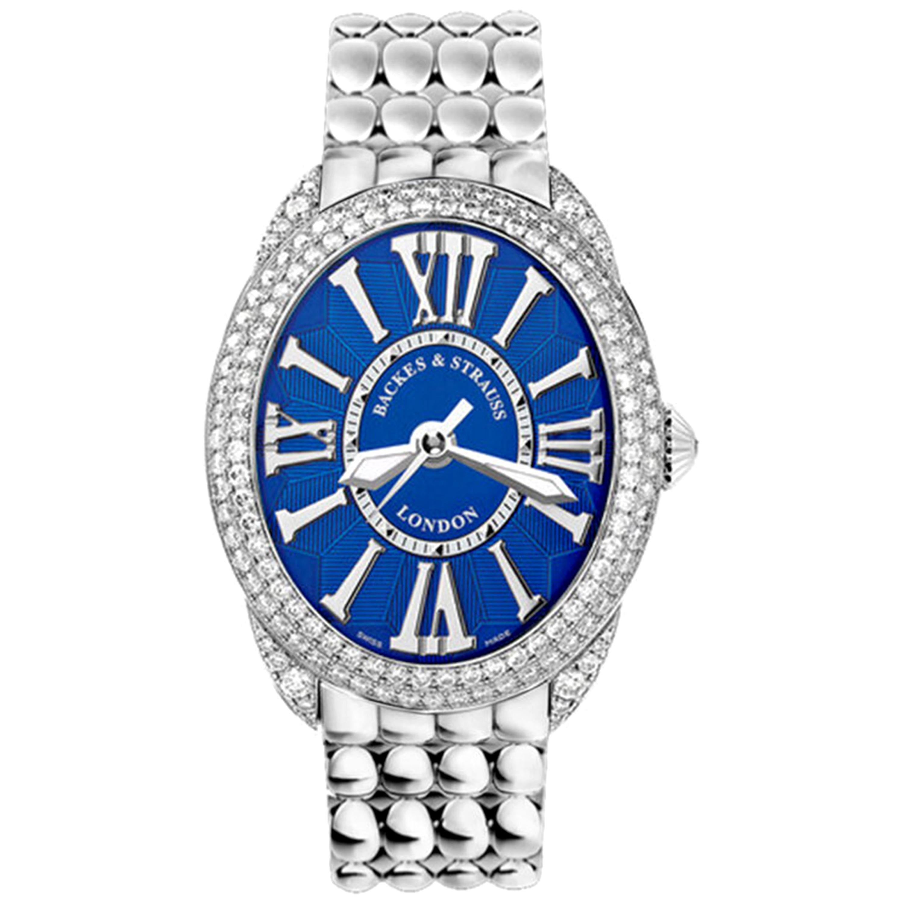 Regent Steel 3238 Luxury Diamond Watch for Women, Stainless Steel For Sale