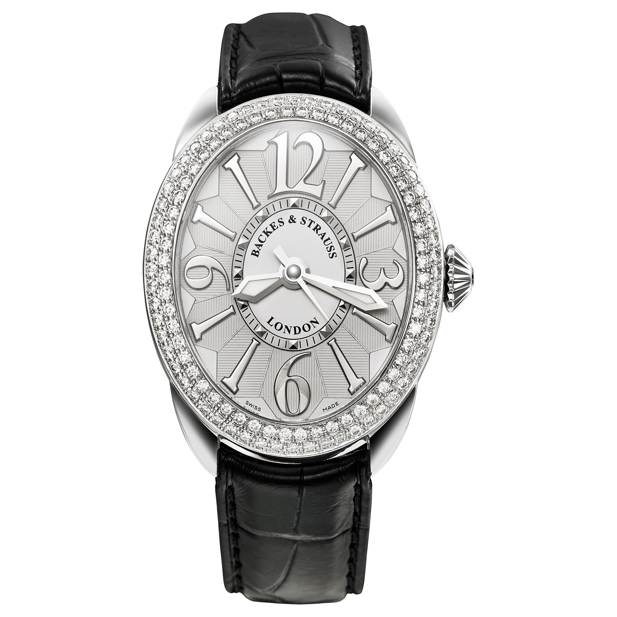 Regent Steel 3643 SP Luxury Diamond Watch for Women, Stainless Steel For Sale