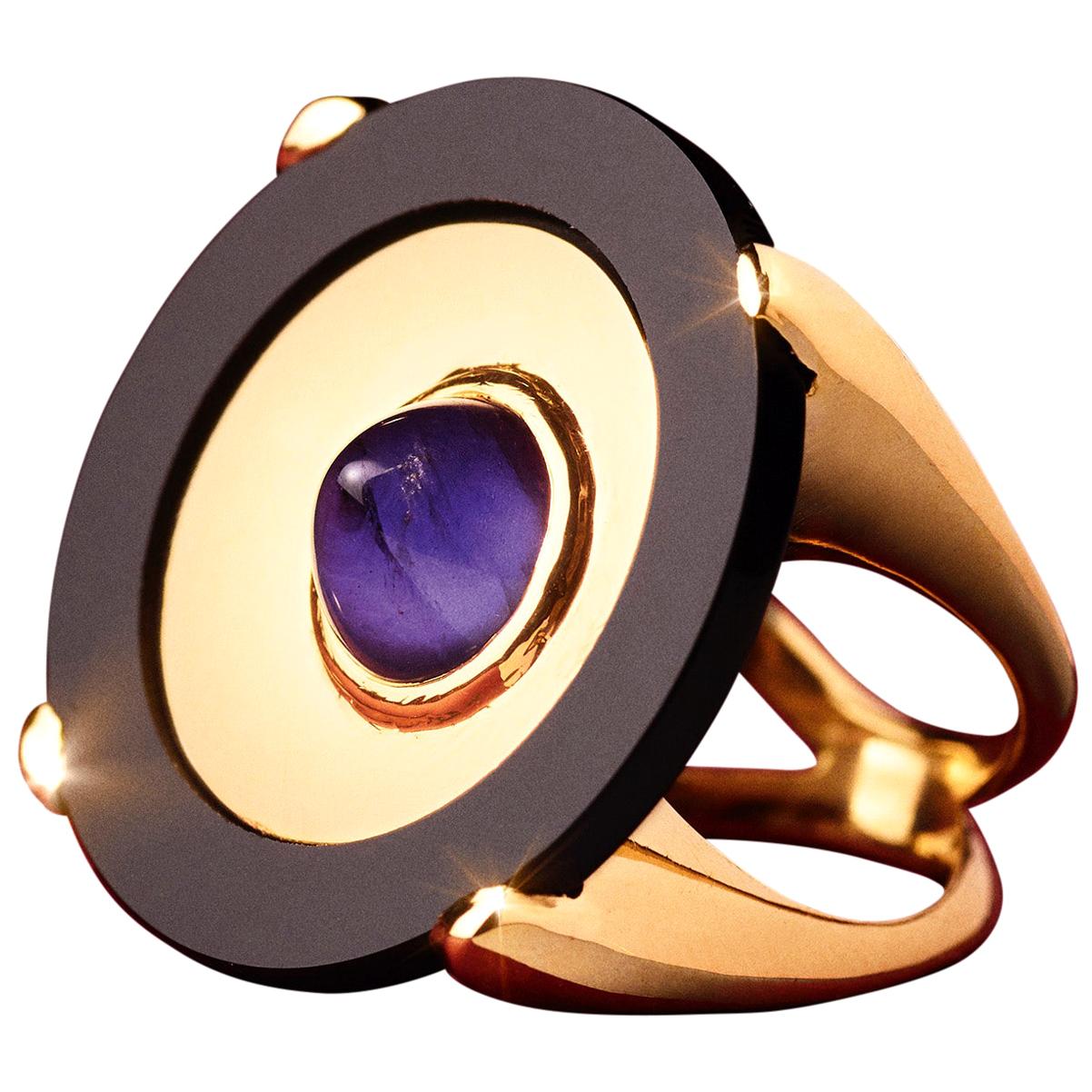 Regente, Iolite Ring Purple, Gold For Sale