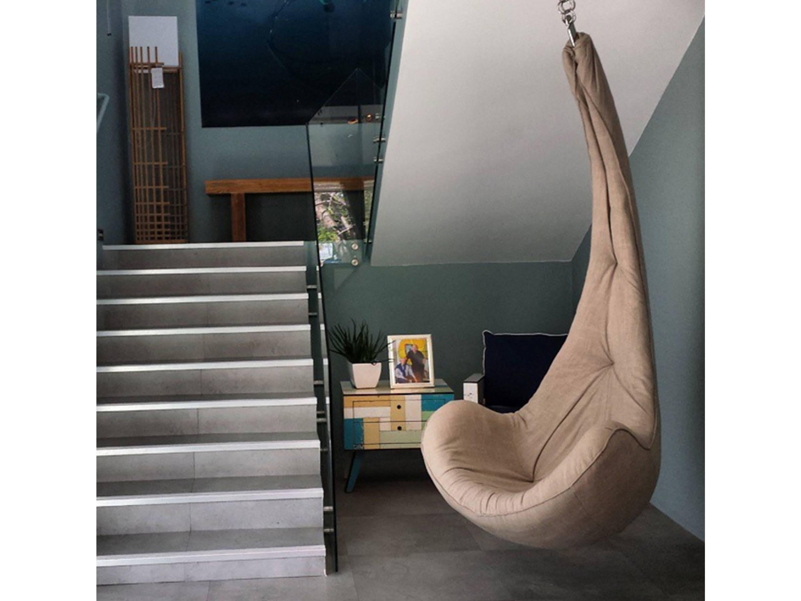 Regg Brazilian Contemporary Upholstered Hanging Chair by Lattoog 2