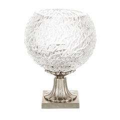 Reggia Runde Kristallschale mit Bronzesockel Herzstück