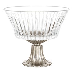 Reggia Round Crystal Vase with Bronze Base