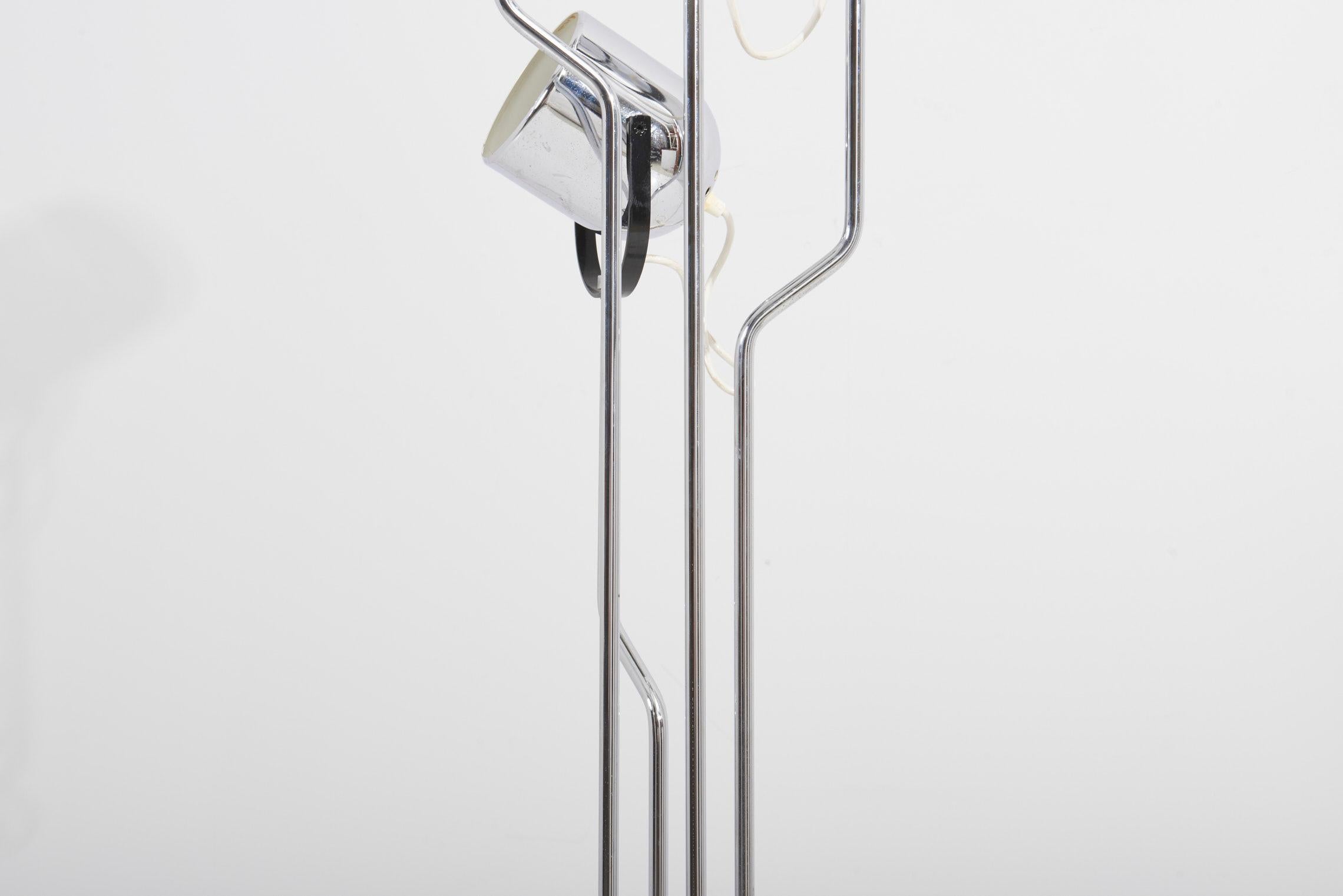 Reggiani 4 Head Chrome and Black Floor Lamp, Italy, 1960s For Sale 6