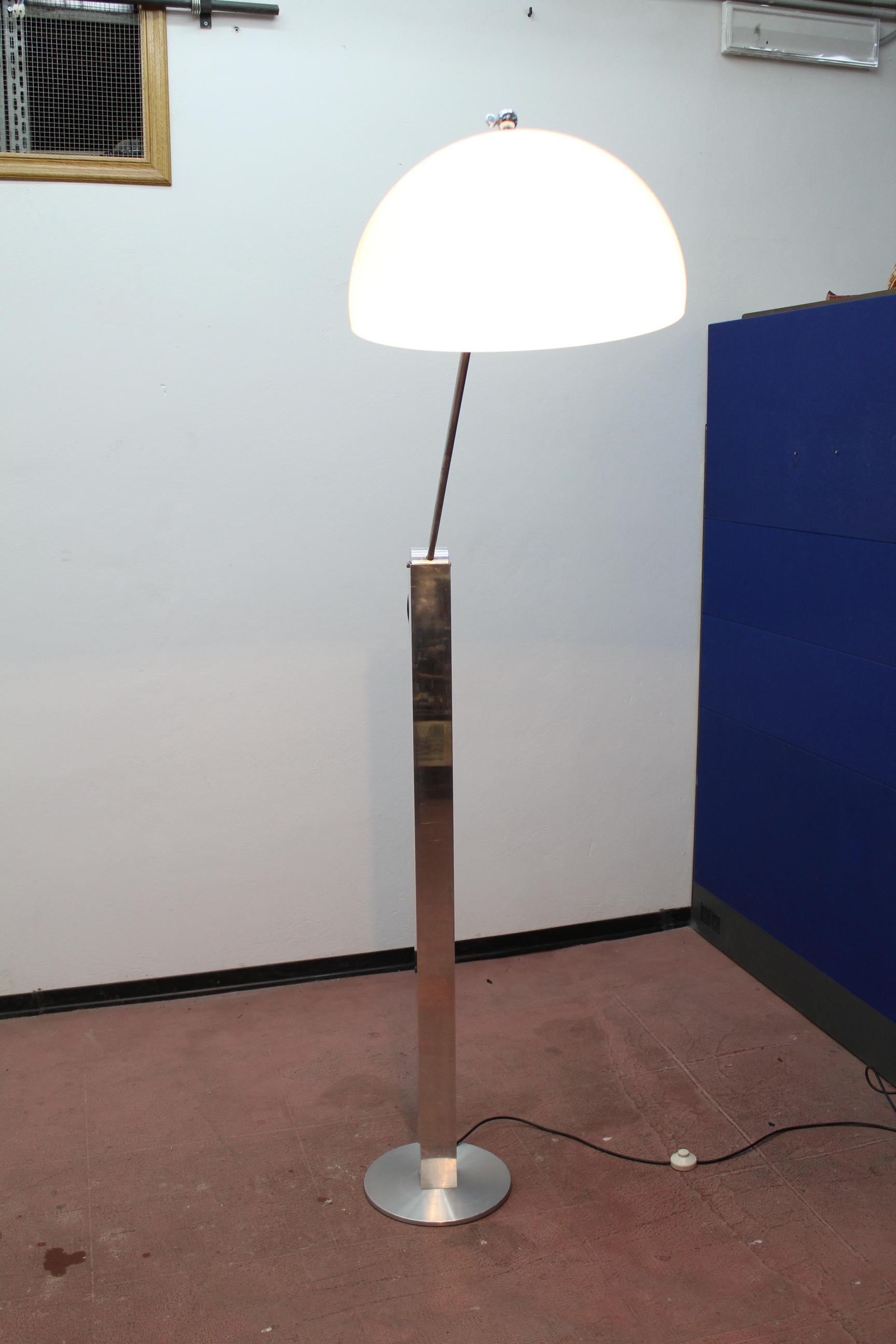 Mid-Century Modern Midcentury Chromed Floor Lamp Reggiani Italy 1970s 