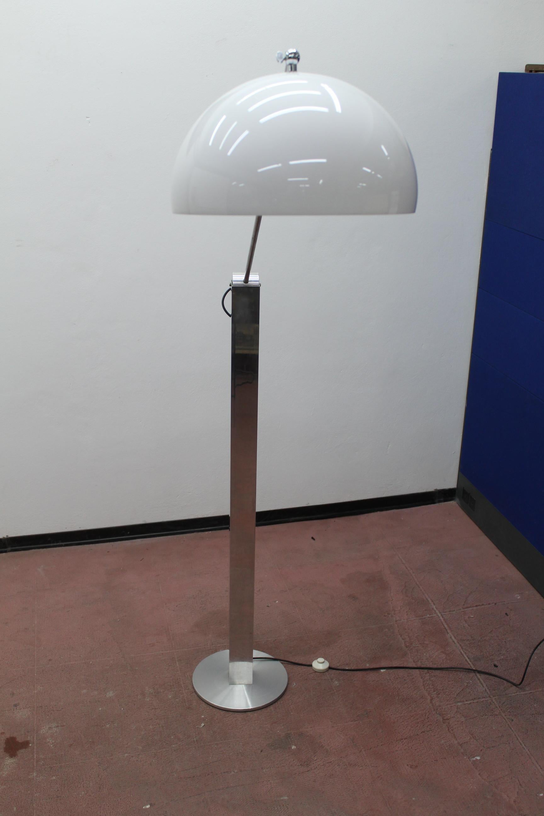 Midcentury Chromed Floor Lamp Reggiani Italy 1970s  1