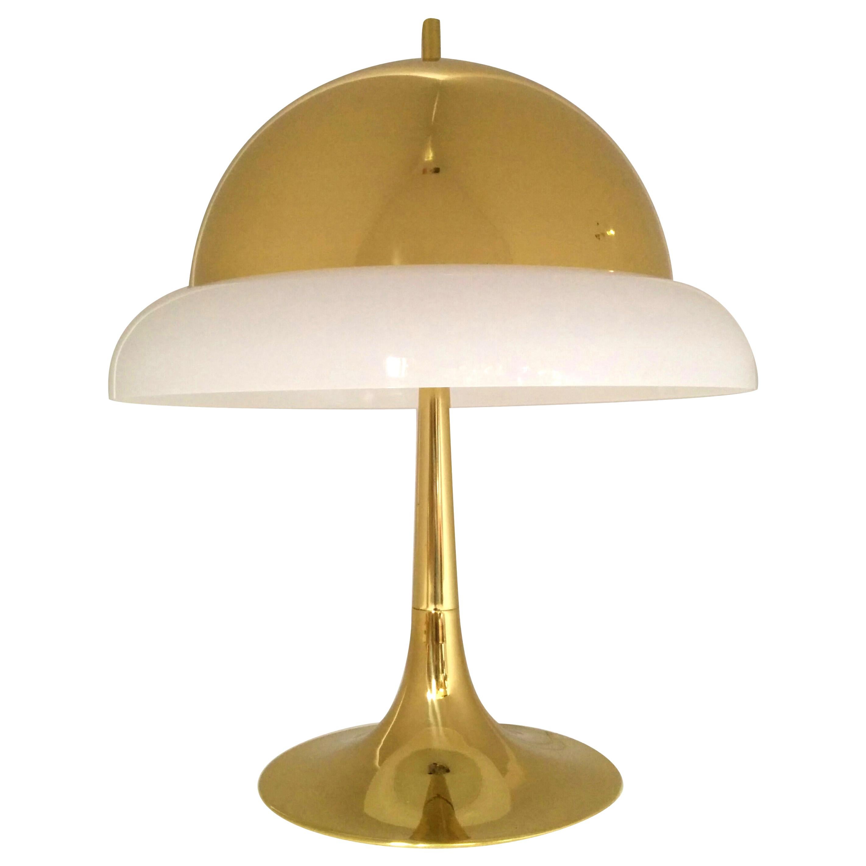Reggiani Brass and Perspex Table Lamp Mid-Century, 1960s, Italy For Sale