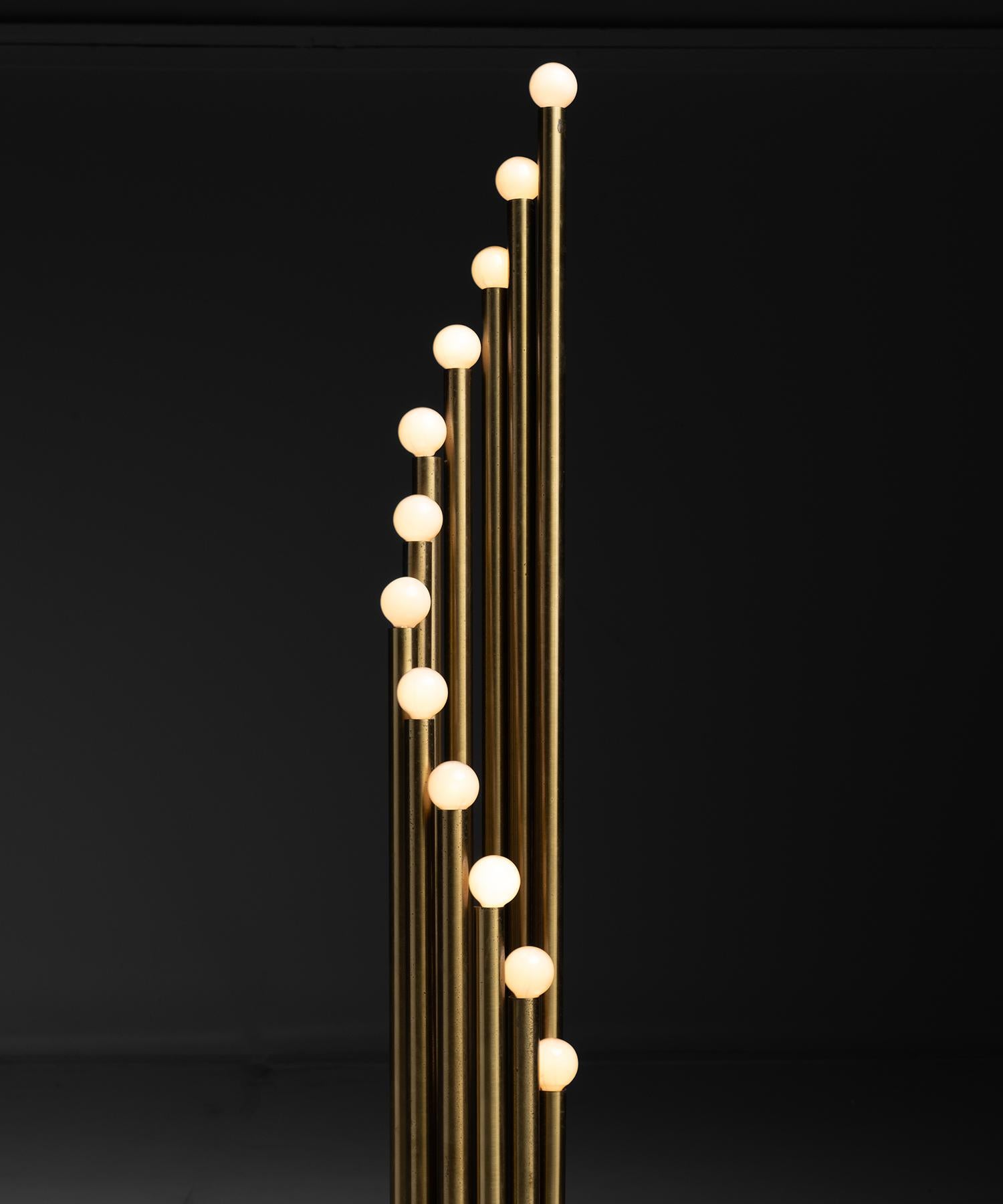 Italian Reggiani Brass Floor Lamp, Italy circa 1975