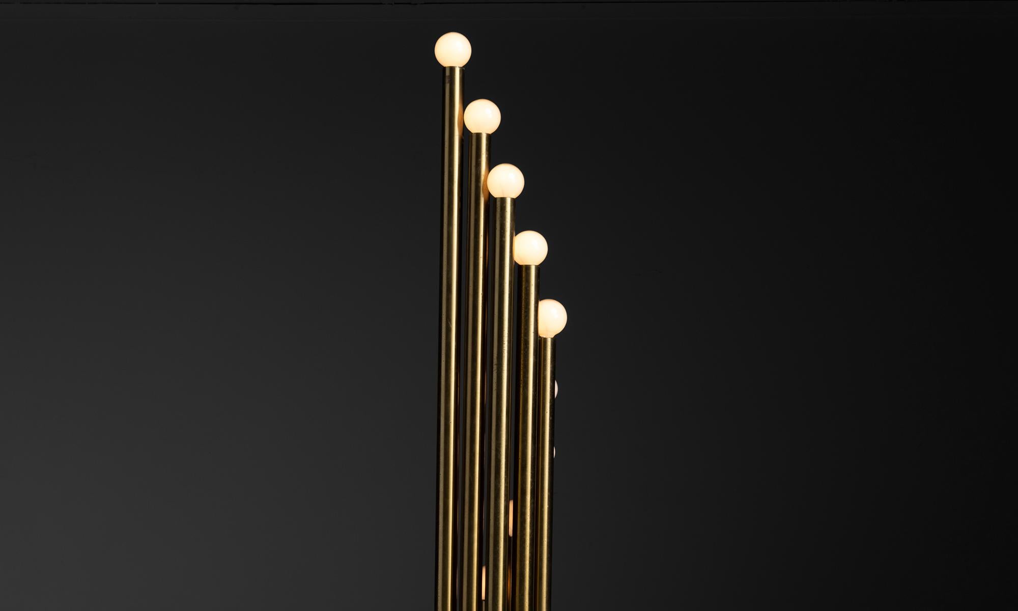Reggiani Brass Floor Lamp, Italy circa 1975 In Good Condition In Culver City, CA