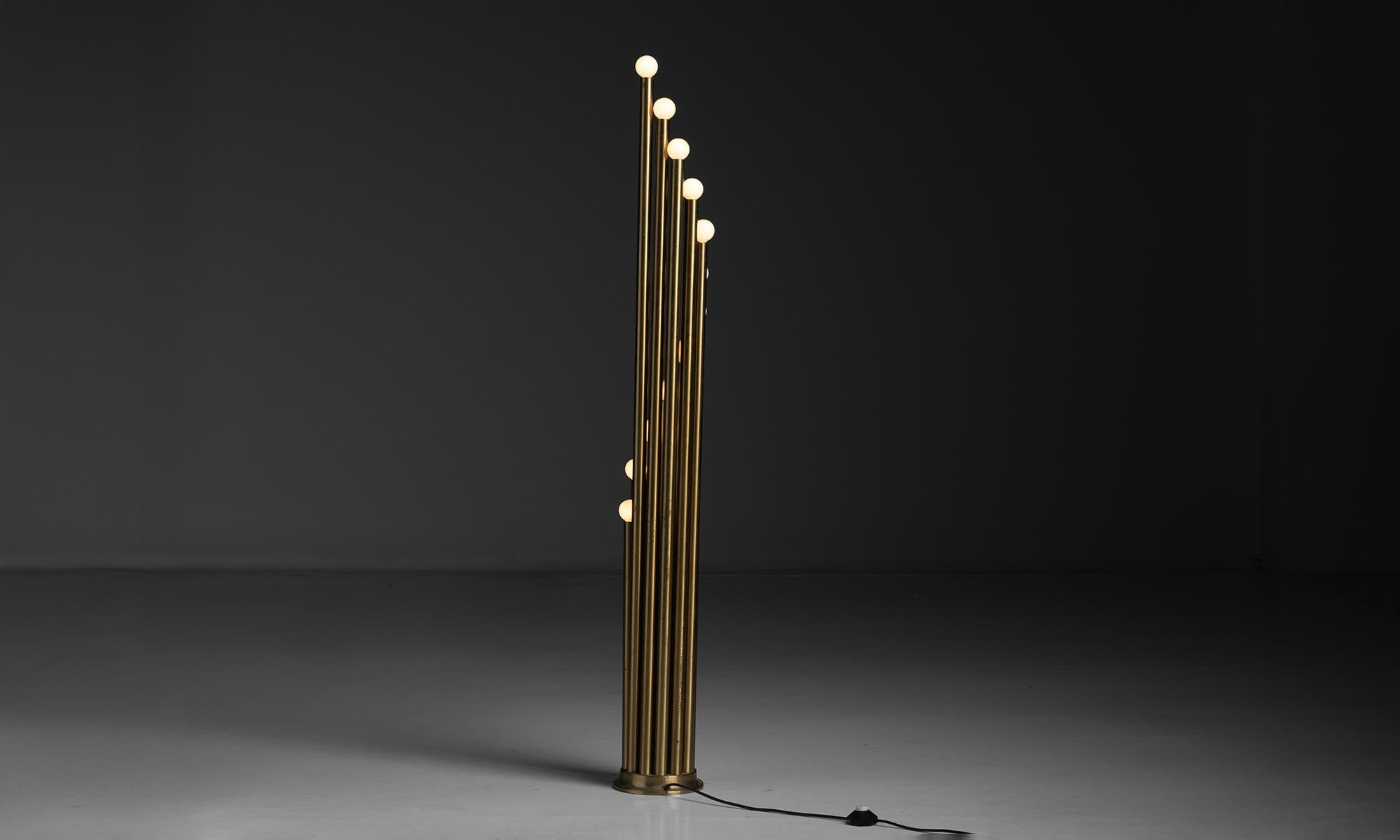 Reggiani Brass Floor Lamp, Italy circa 1975 2