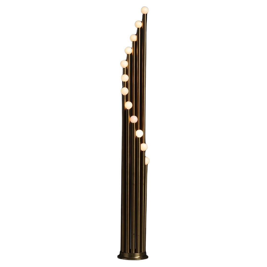 Reggiani Brass Floor Lamp, Italy circa 1975