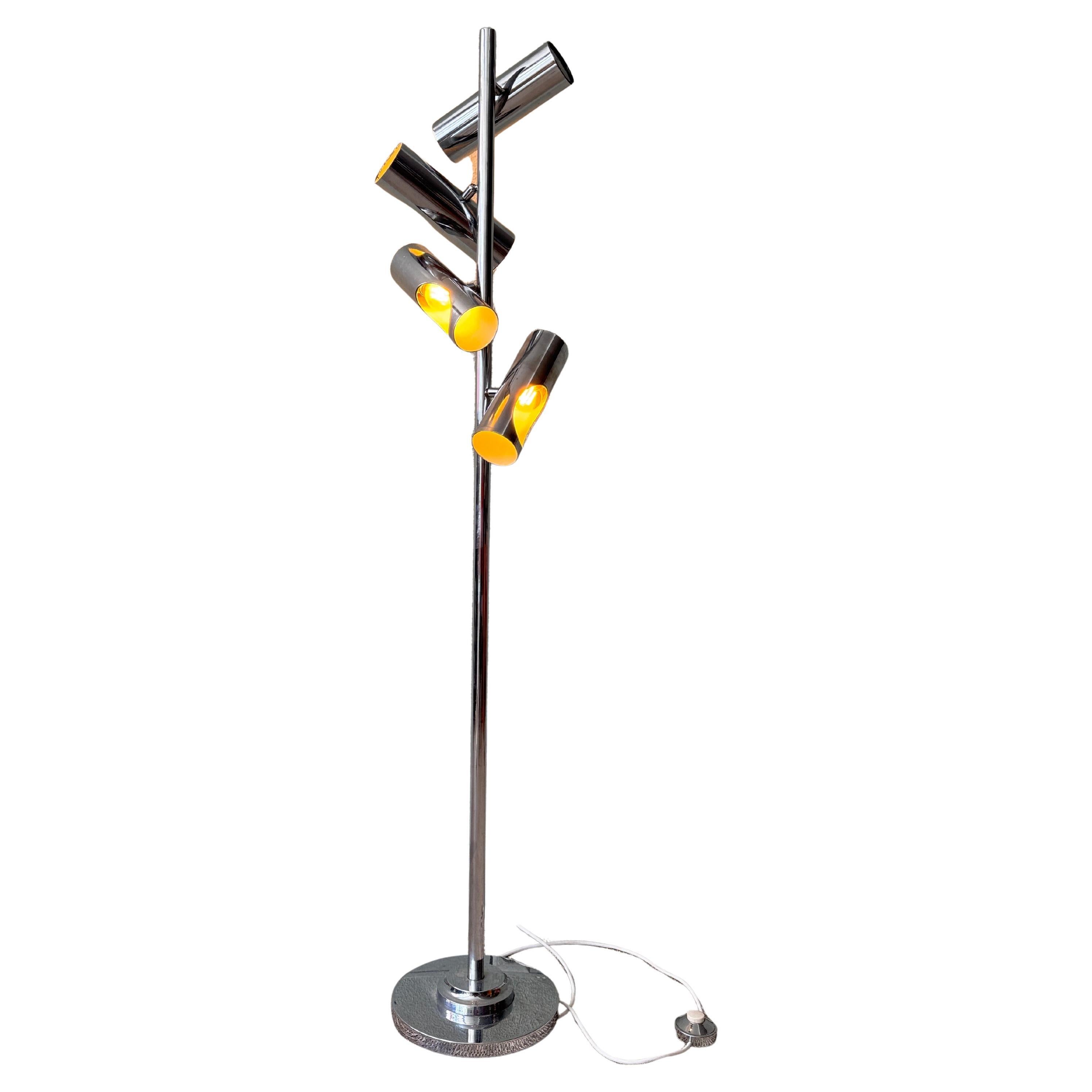 Reggiani Chrome Floor Lamp – Italy, 1970s