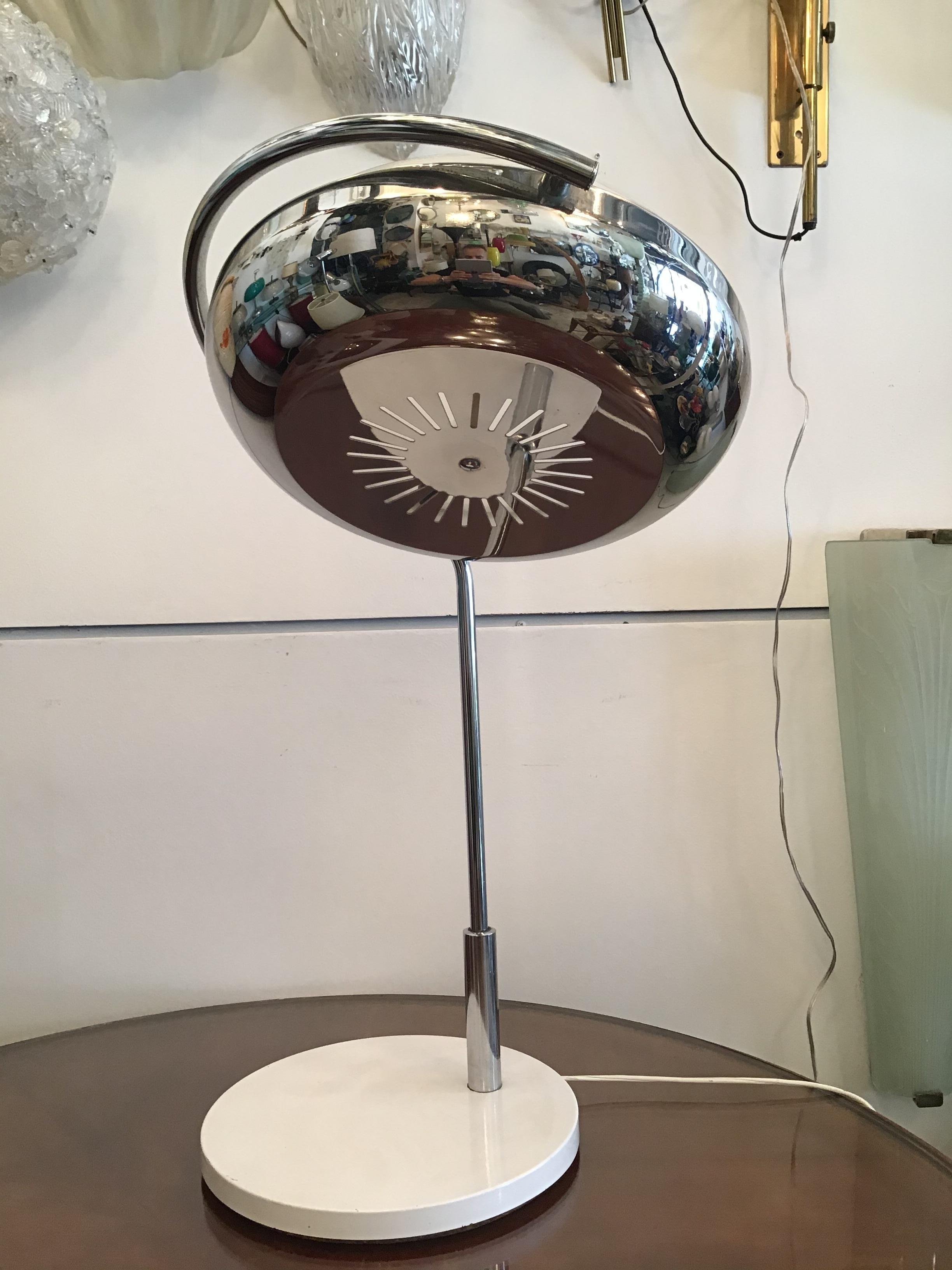 Reggiani Exclusive Table Lamp Metal Crome Iron Plexiglass, 1967, Italy For Sale 5