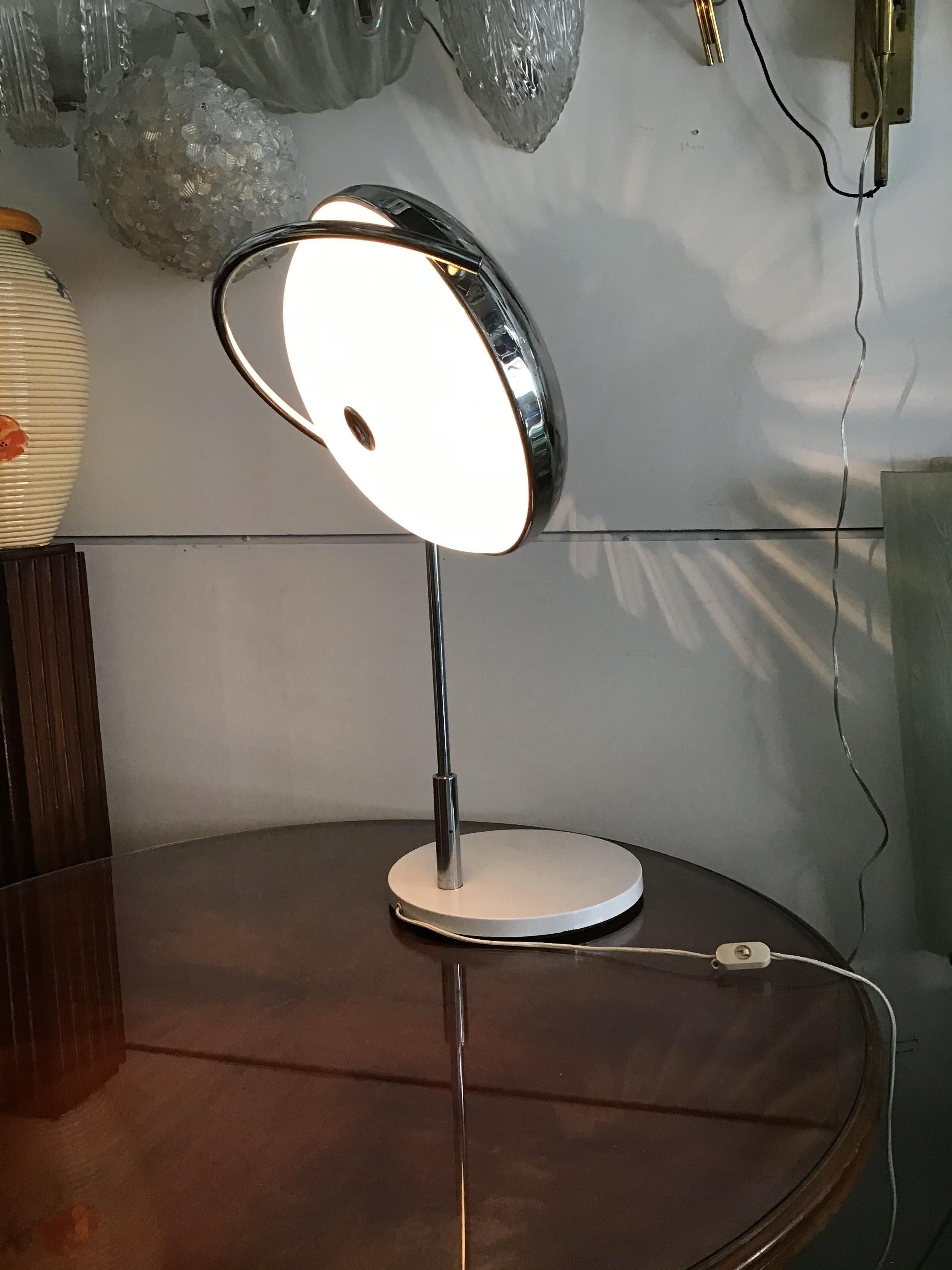 Reggiani Exclusive Table Lamp Metal Crome Iron Plexiglass, 1967, Italy For Sale 14