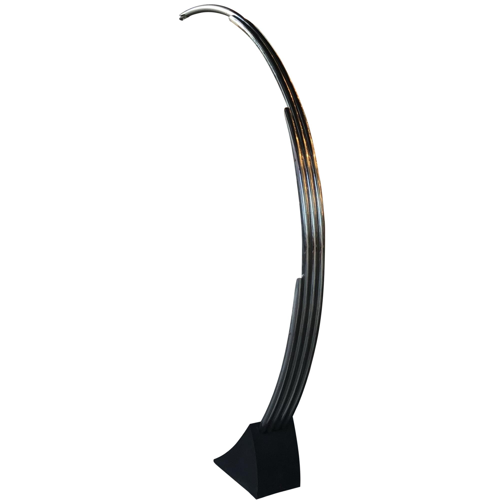 Reggiani Floor Lamp Four Lights Chrome and Cast Iron, Italian, 1970 For Sale