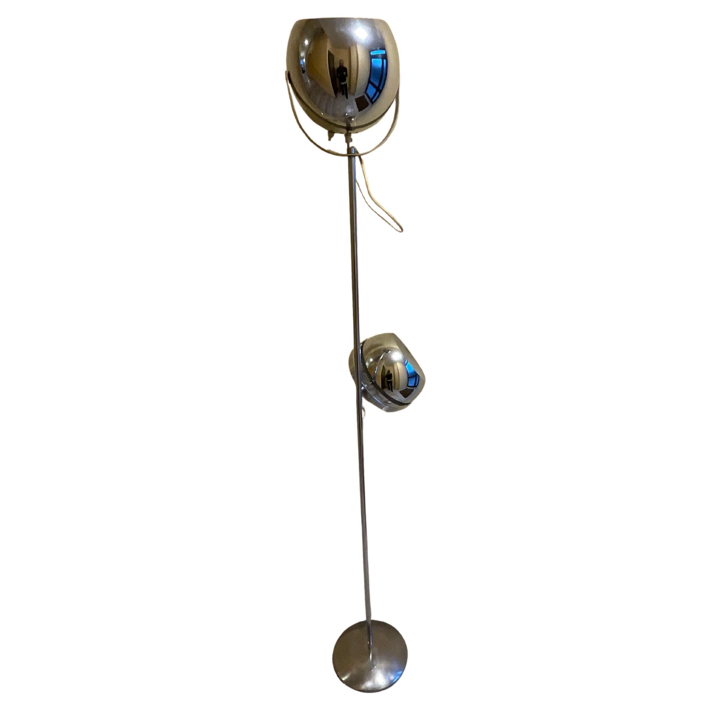 REGGIANI - Steel floor lamp with 2 adjustable diffusers - Italy 1970.