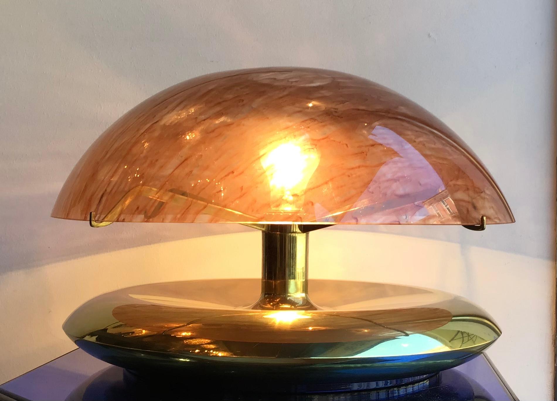 Other Reggiani “Medusa” Table Lamp Brass Perspex, 1970, Italy For Sale