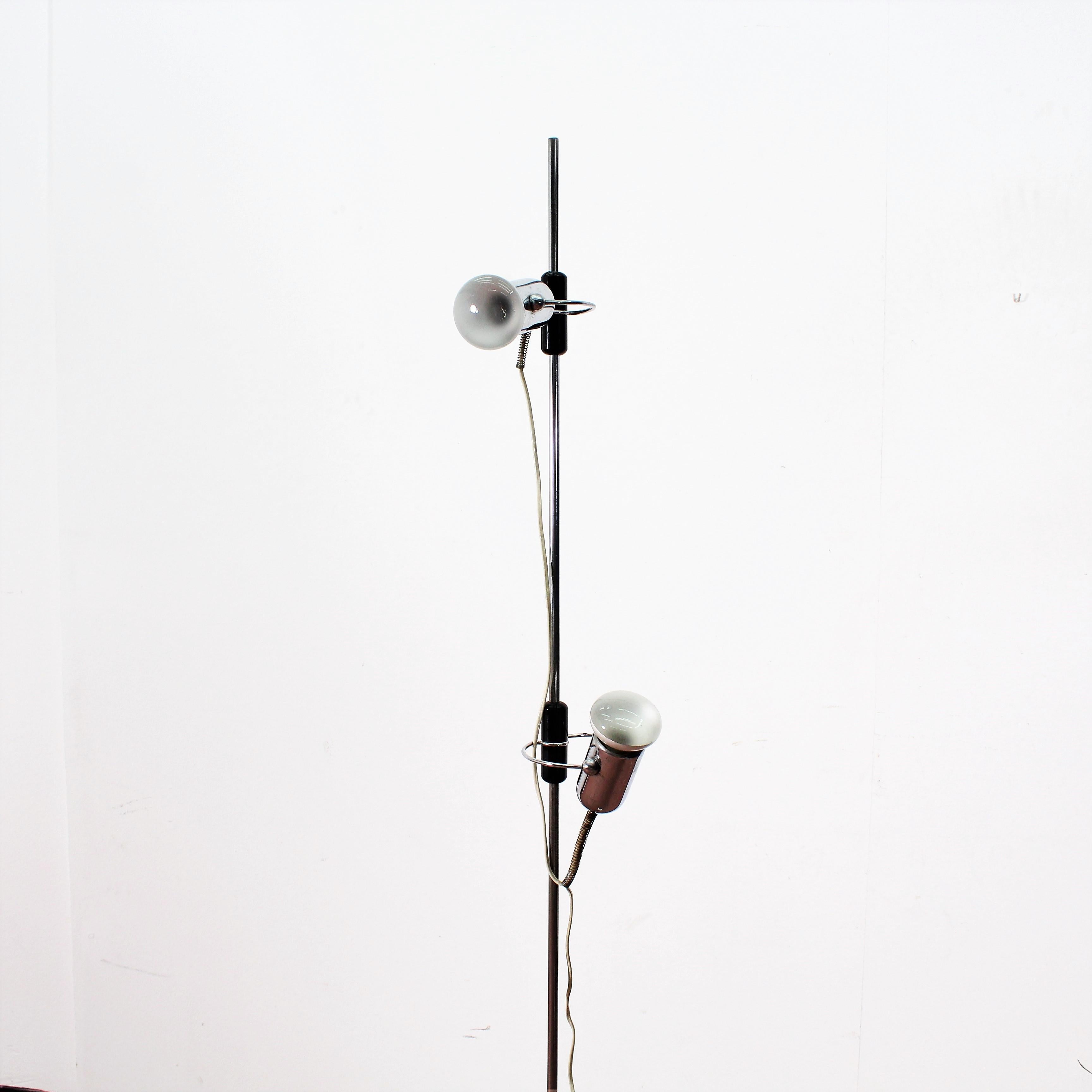 Mid-Century Modern Vintage Reggiani Midcentury Chromed Floor Lamp Adjustable Spots, Italy, 1970s
