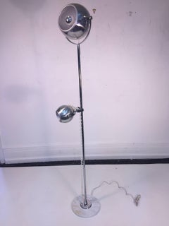 Reggiani Modern Double Chrome Ball Fixture Floor Lamp