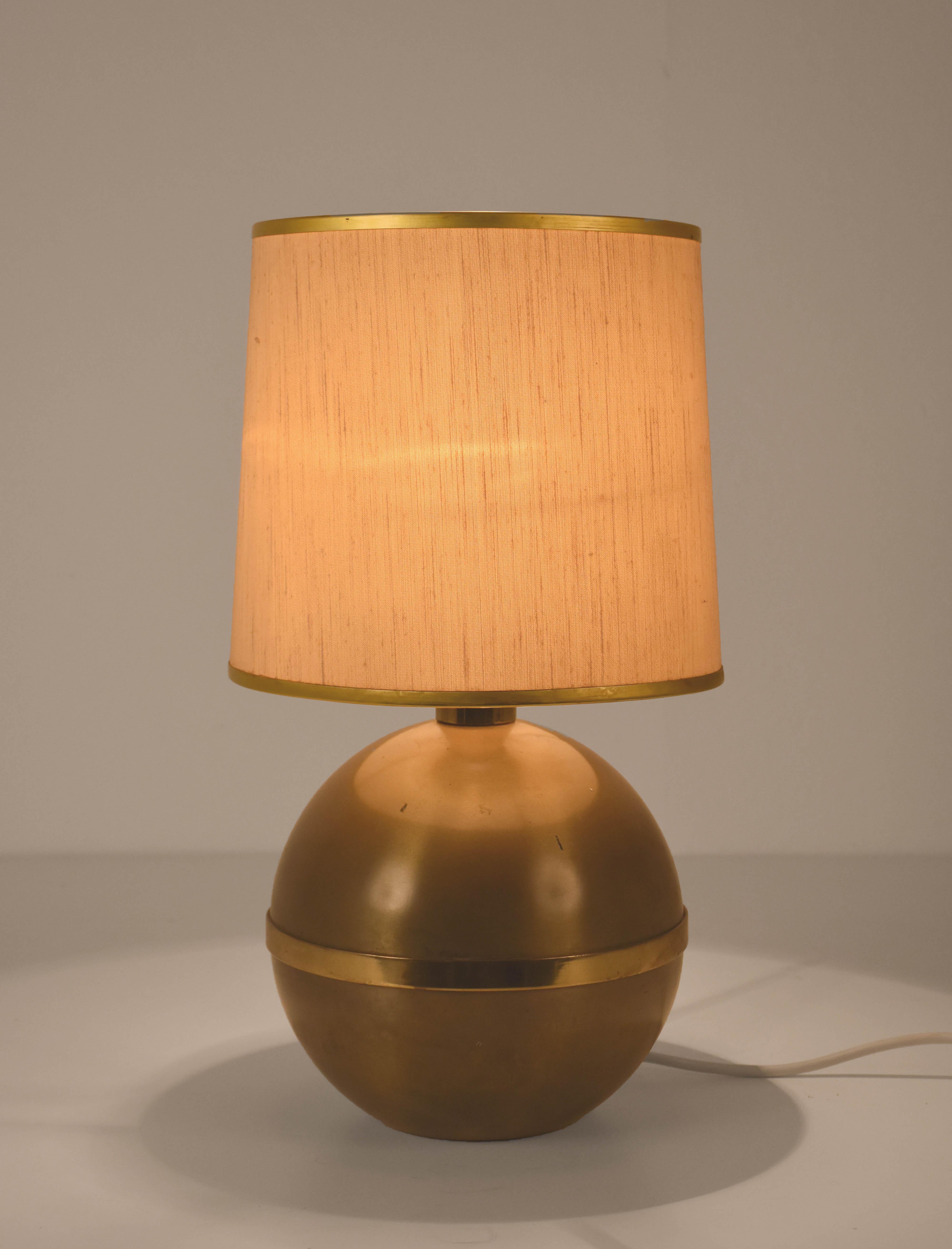 Mid-Century Modern Reggiani, Table Lamp Italian Metal and Brass, Italy 1970s For Sale