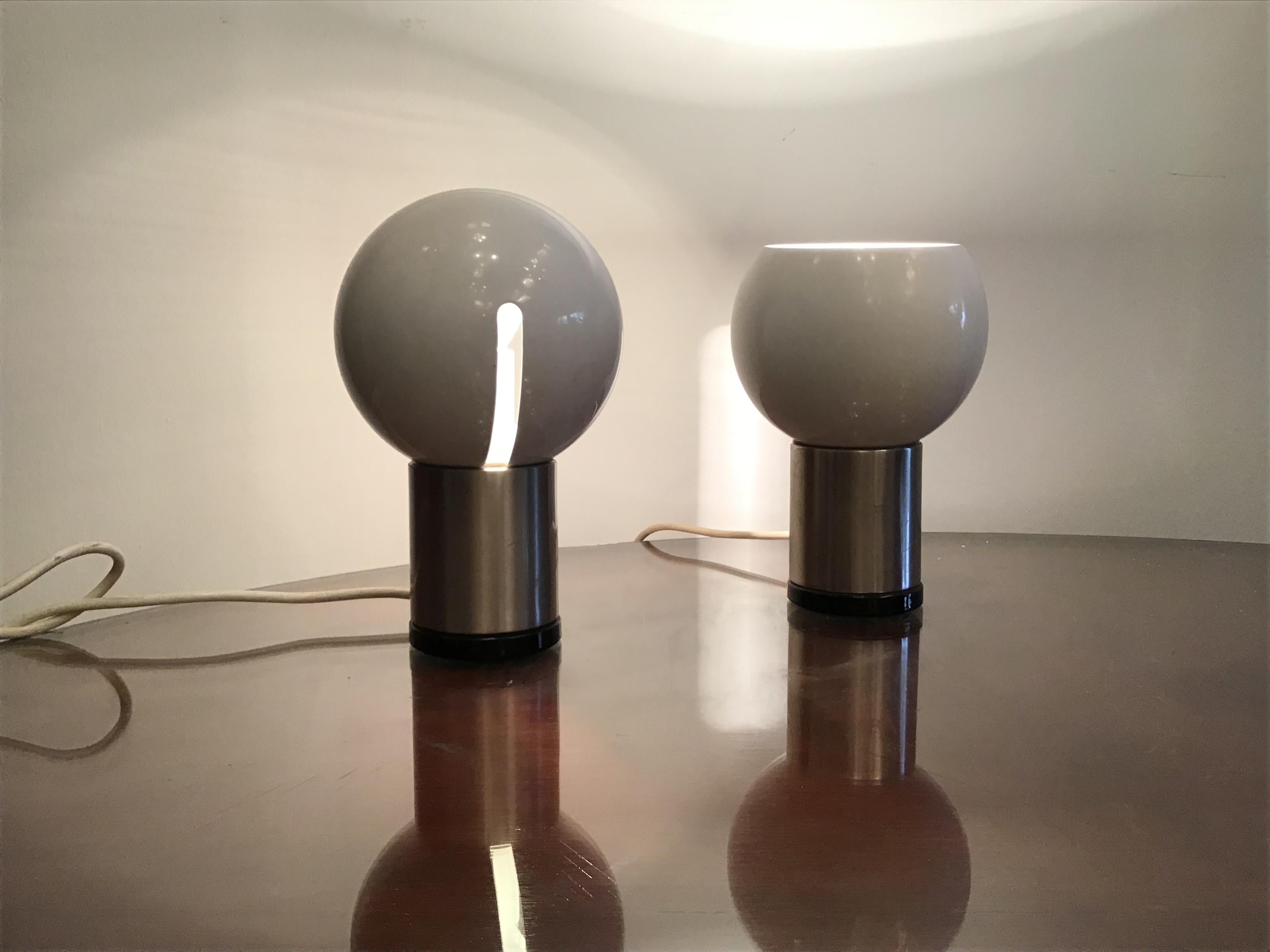 Reggiani Two Table Lamp Metal Crome Plex, 1970, Italy For Sale 3