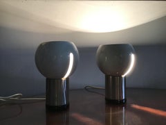 Reggiani Two Table Lamp Metal Crome Plex, 1970, Italy